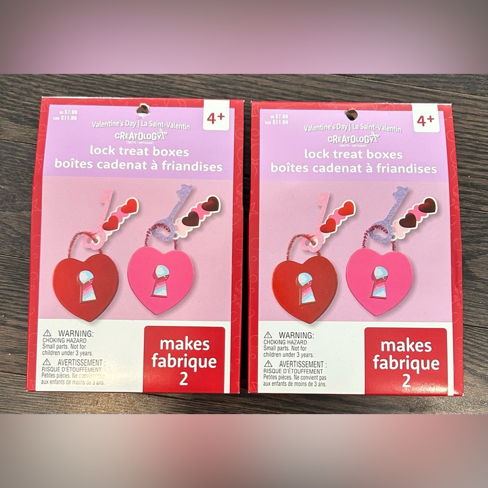 Creatology Valentine's Day Lock Treat Boxes NWT